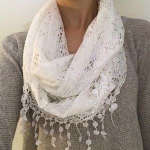 White Lacey Scarf